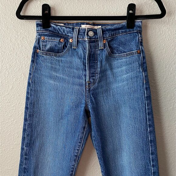 Levi's Wedgie Straight Jeans Salsa Charleston Outlasted Dark Wash - Picture 4 of 9